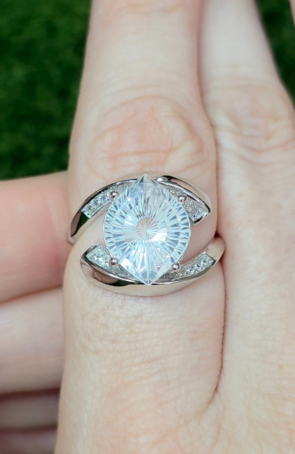 Devil's Eye Clear Quartz Ring C