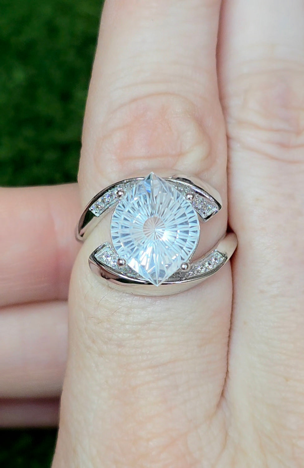 Devil's Eye Clear Quartz Ring C