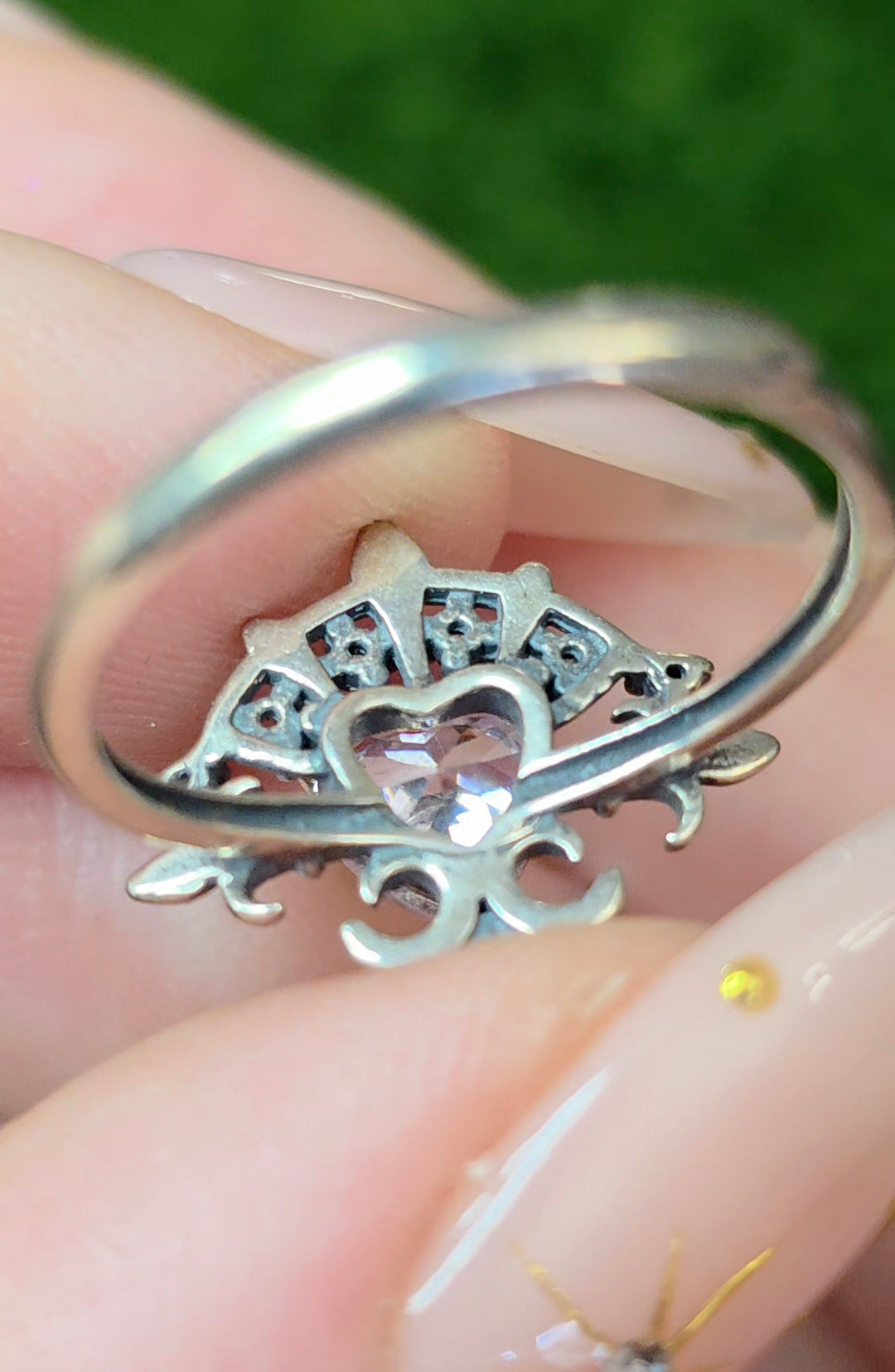 Pink Moissanite Heart Ring
