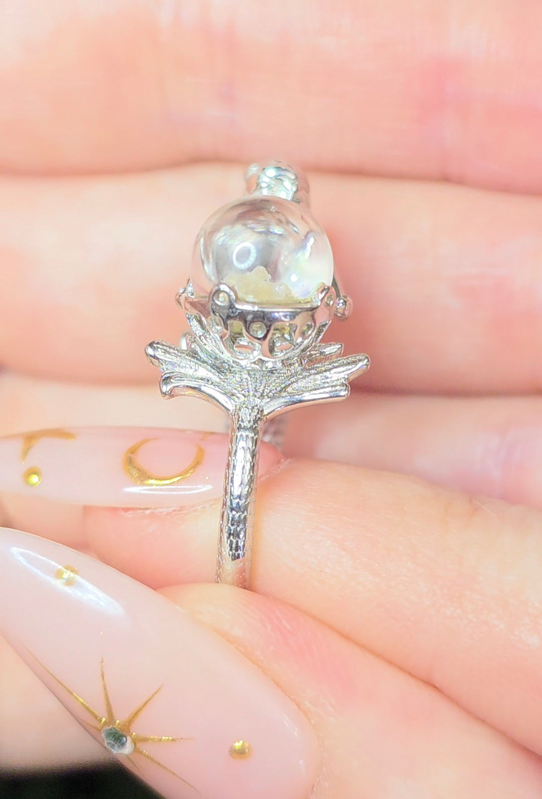 White Garden Quartz Mermaid Ring B