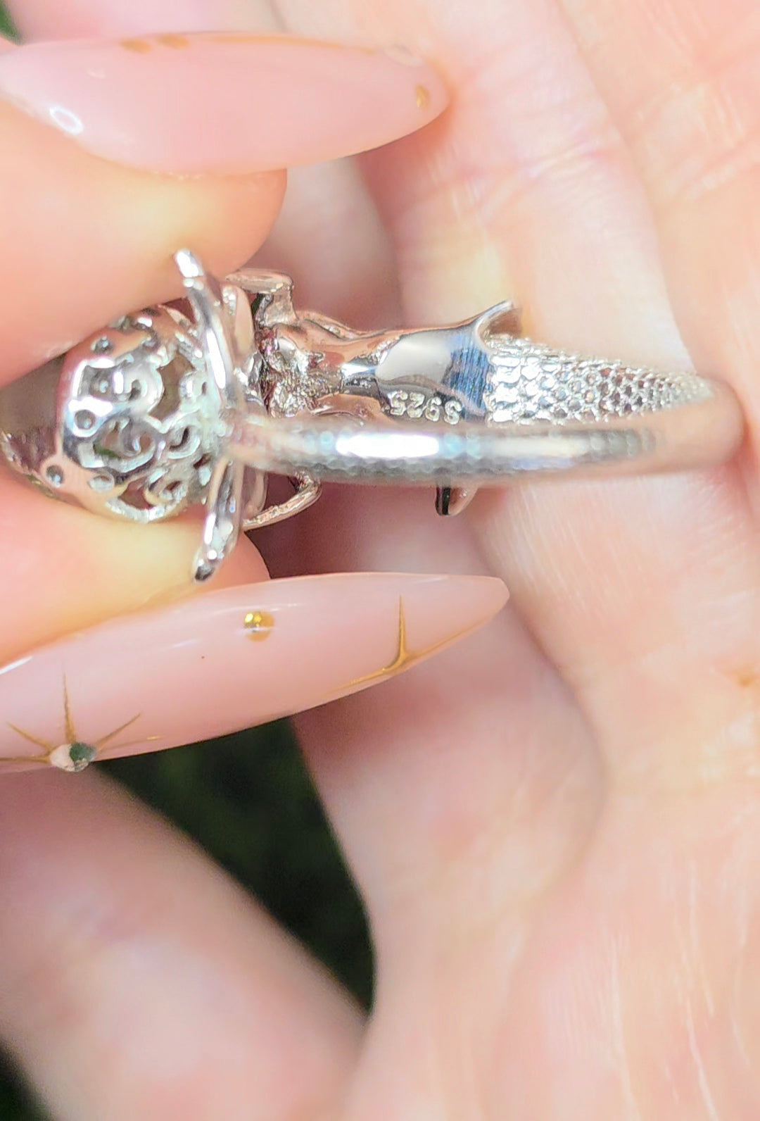 White Garden Quartz Mermaid Ring B