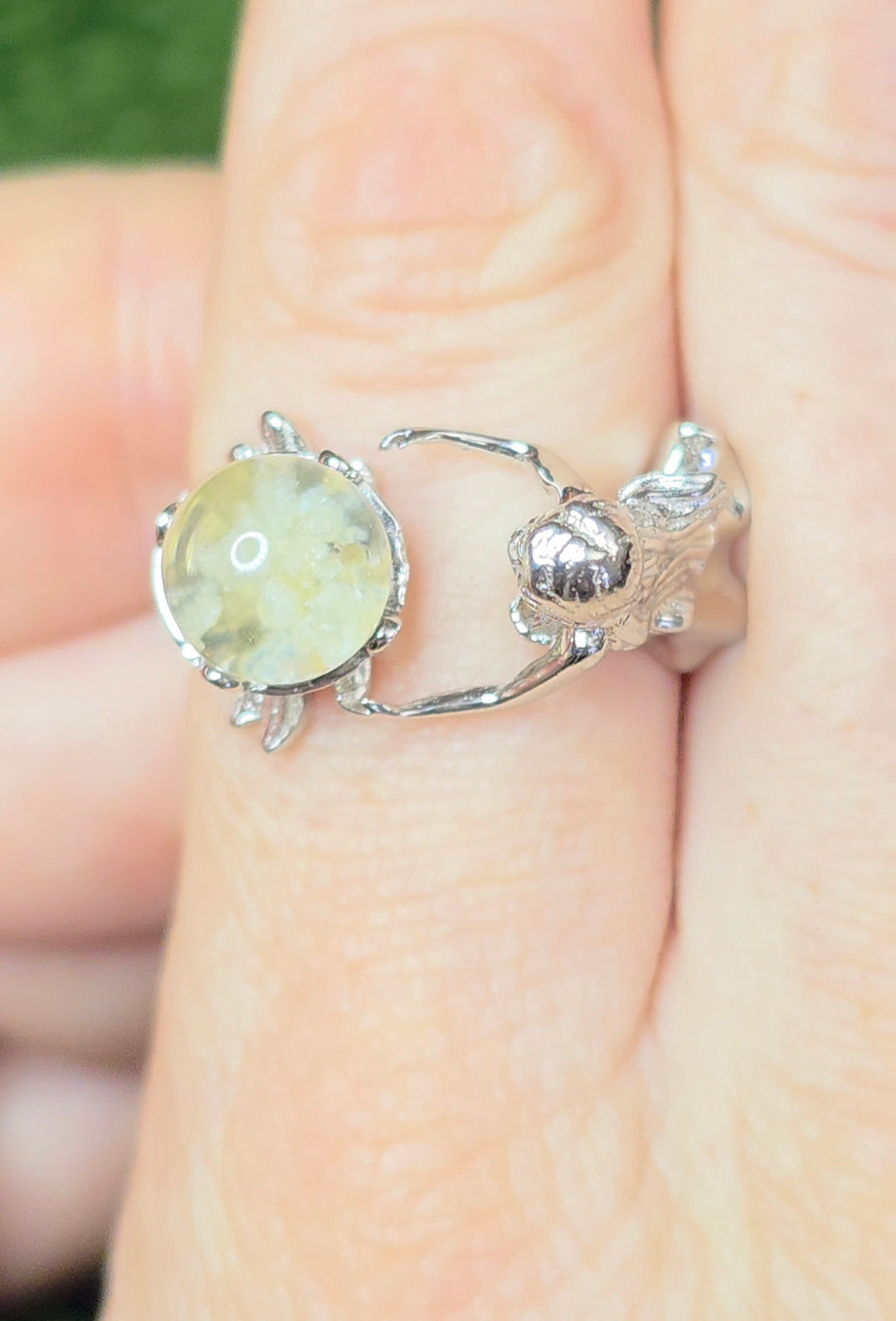 White Garden Quartz Mermaid Ring B