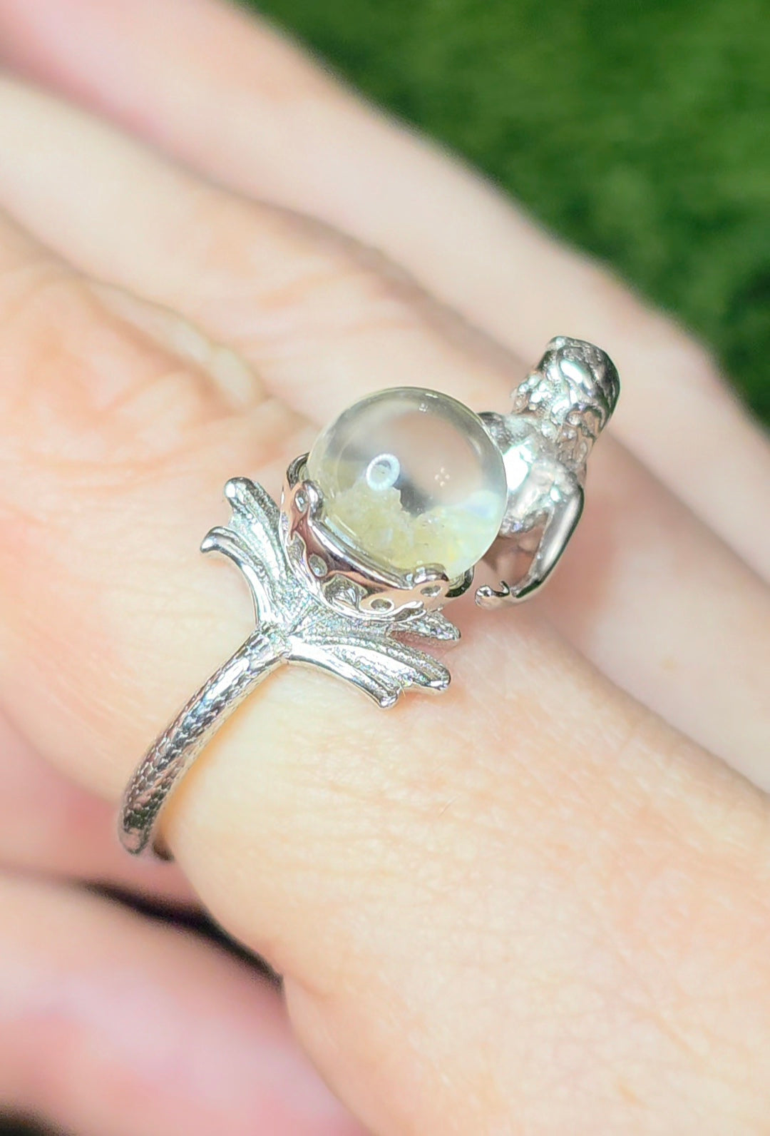 White Garden Quartz Mermaid Ring B