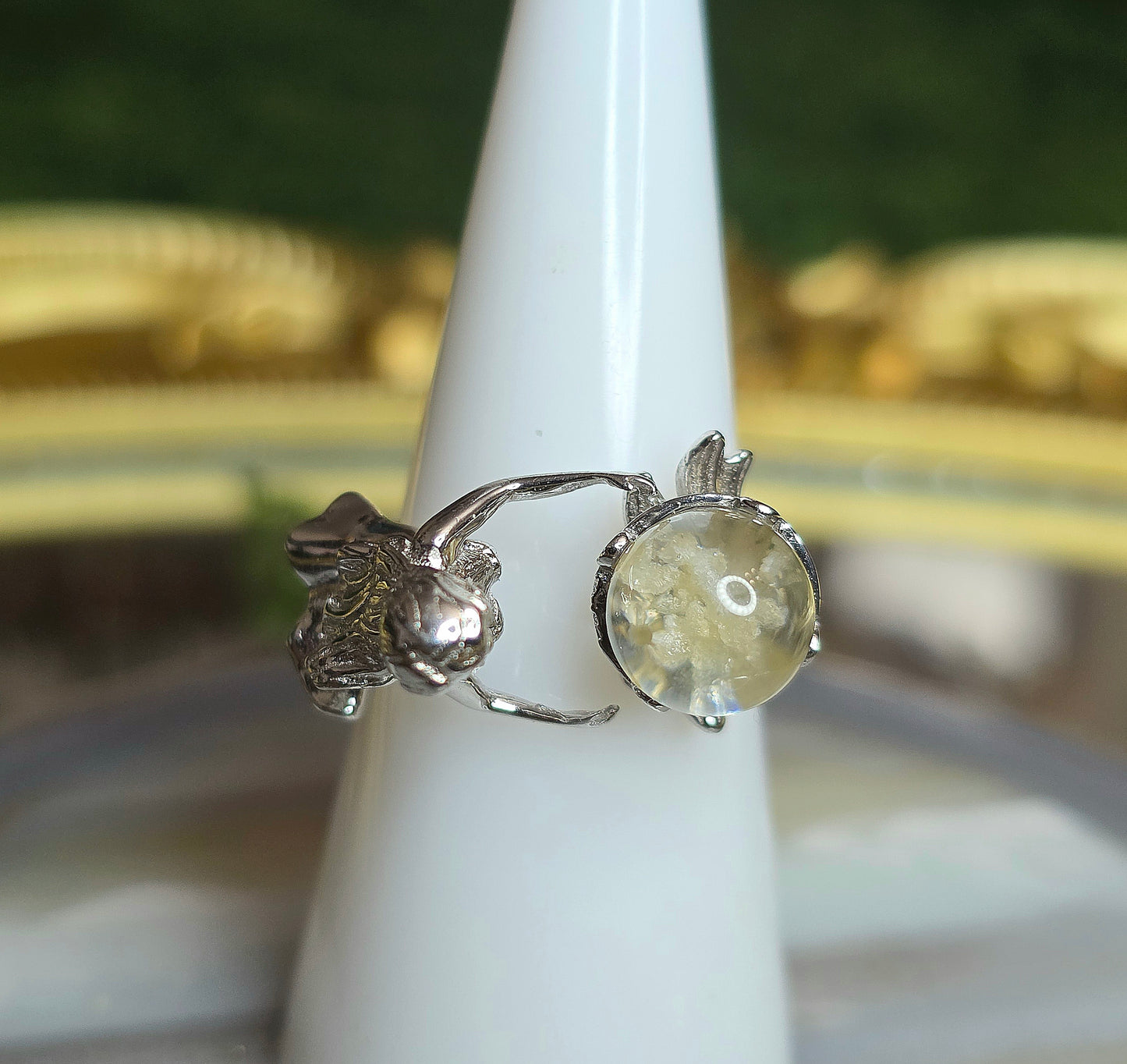 White Garden Quartz Mermaid Ring B