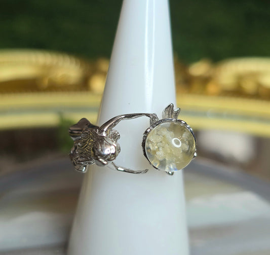 White Garden Quartz Mermaid Ring B