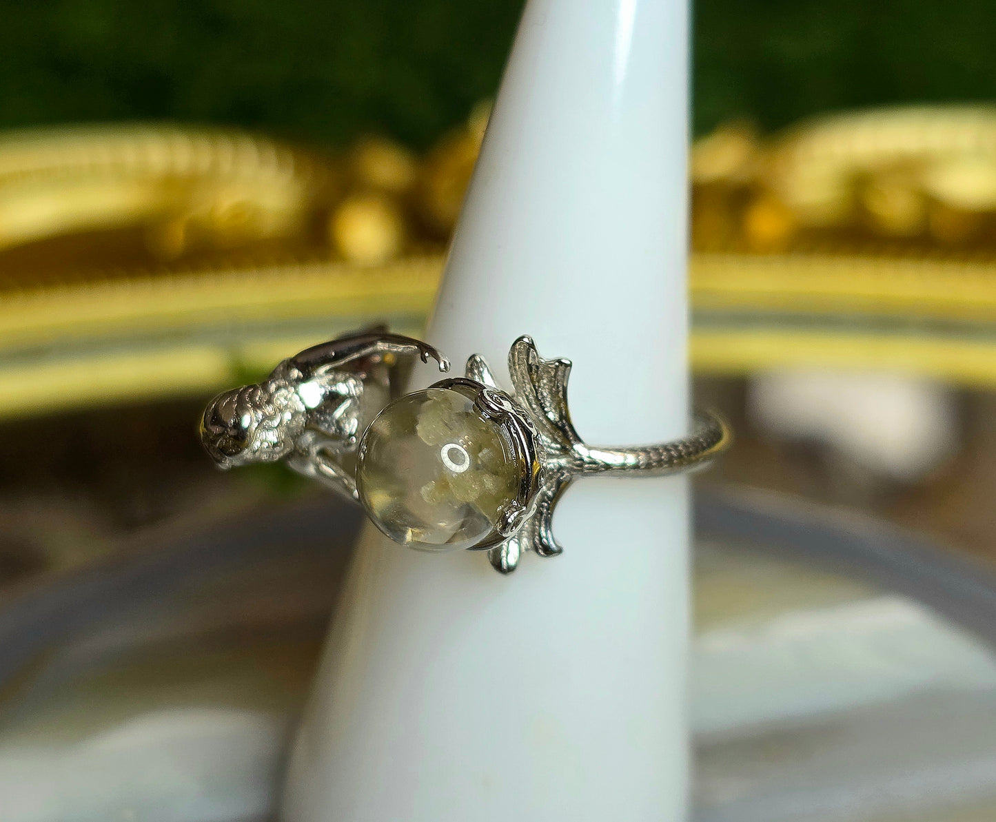 White Garden Quartz Mermaid Ring B