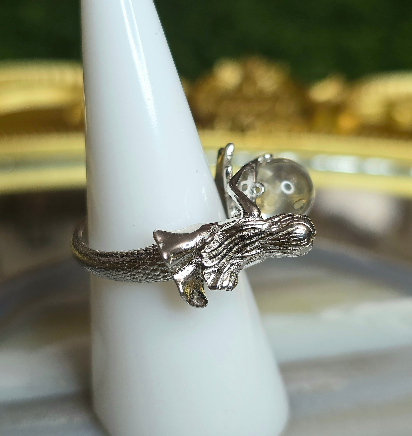 White Garden Quartz Mermaid Ring B