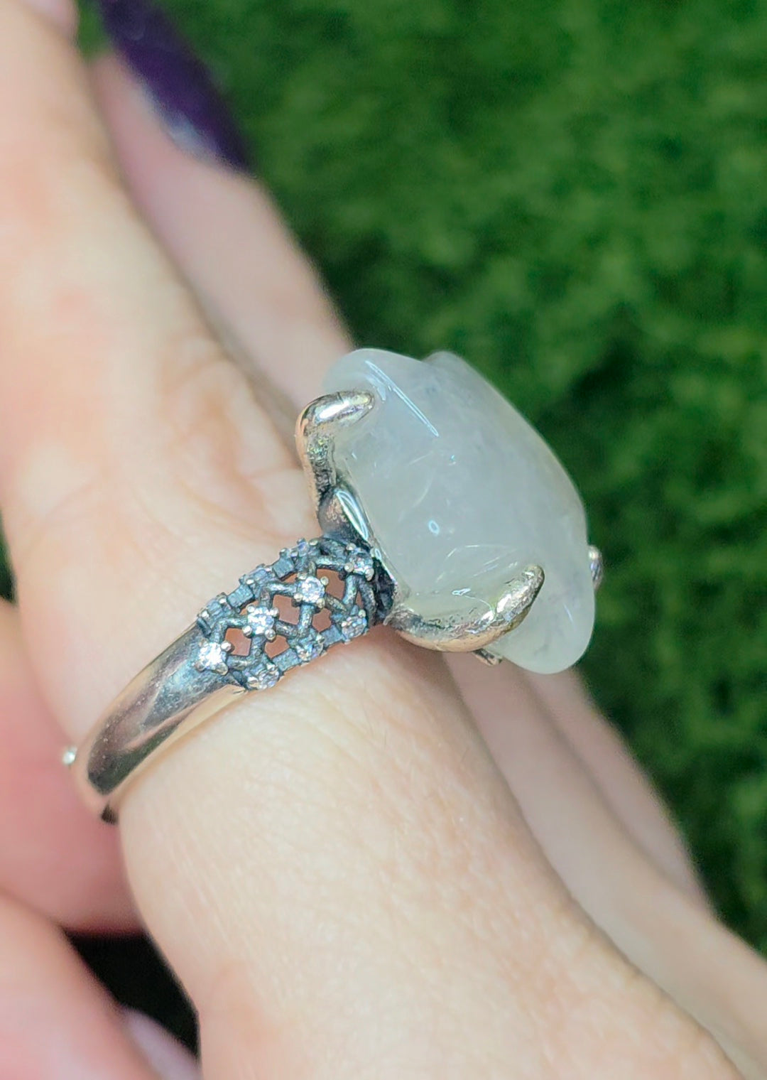 Rainbow Moonstone Star Ring A