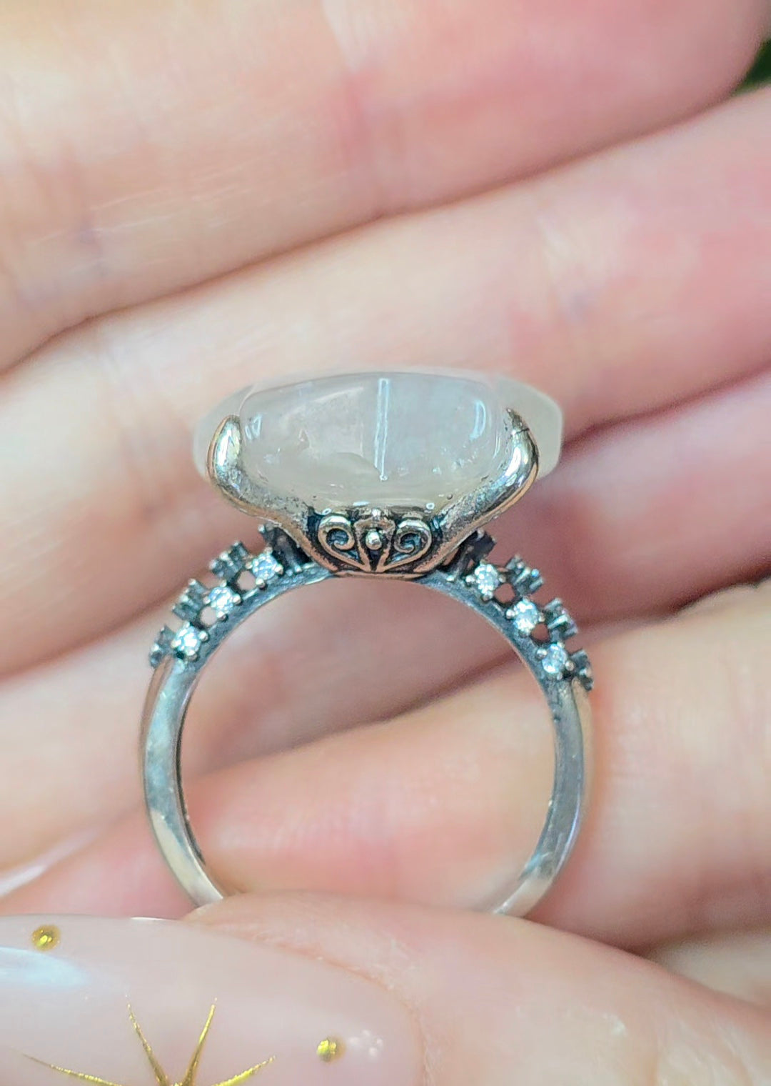 Rainbow Moonstone Star Ring A