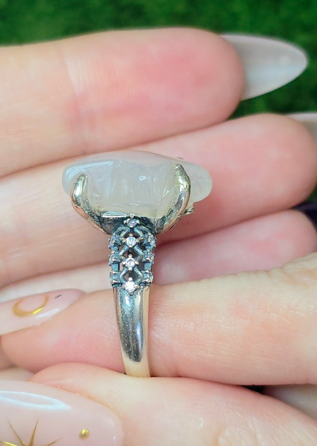 Rainbow Moonstone Star Ring A