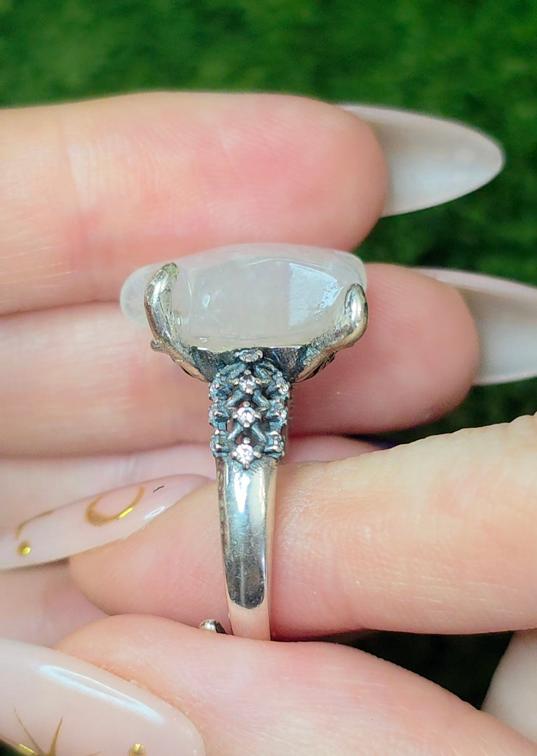 Rainbow Moonstone Star Ring A