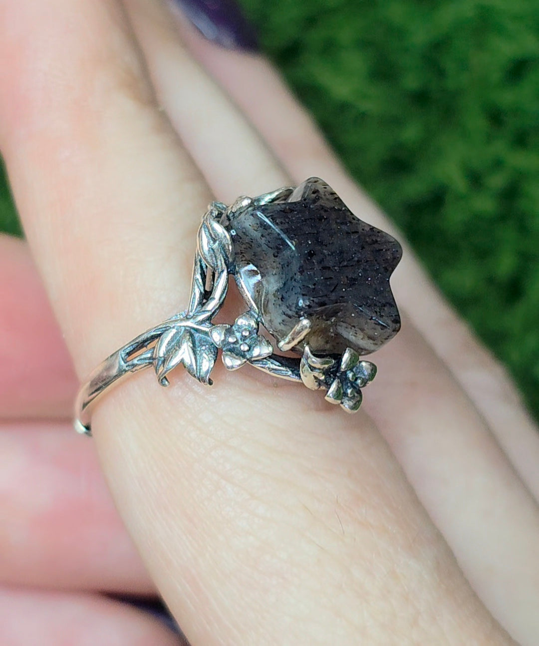 Rainbow Lattice Sunstone Star Ring B