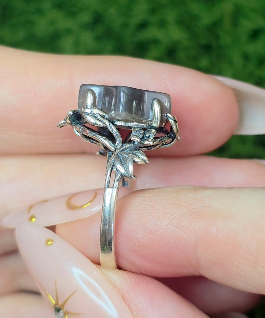 Rainbow Lattice Sunstone Star Ring B