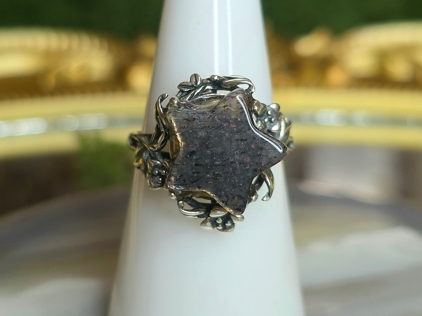 Rainbow Lattice Sunstone Star Ring B
