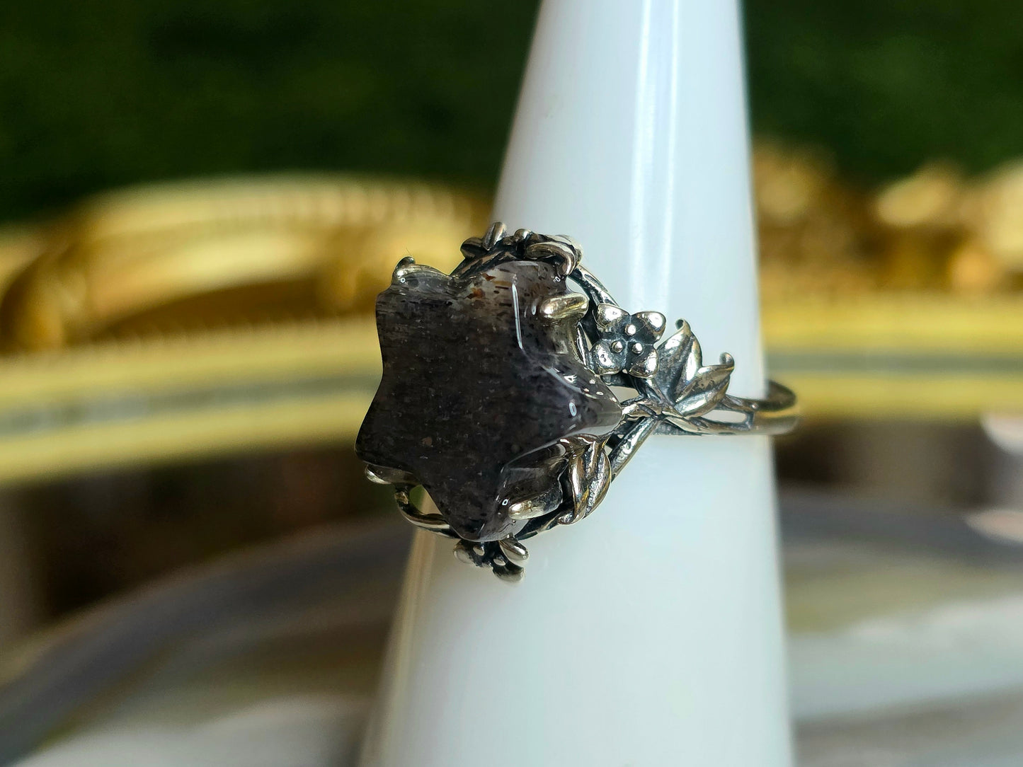 Rainbow Lattice Sunstone Star Ring B