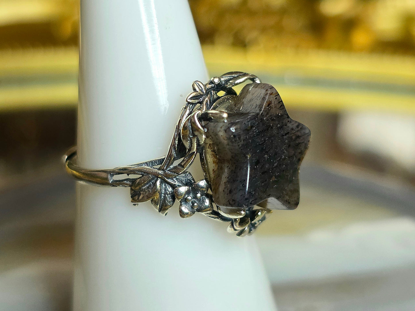 Rainbow Lattice Sunstone Star Ring B