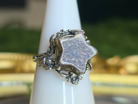 Rainbow Lattice Sunstone Star Ring B
