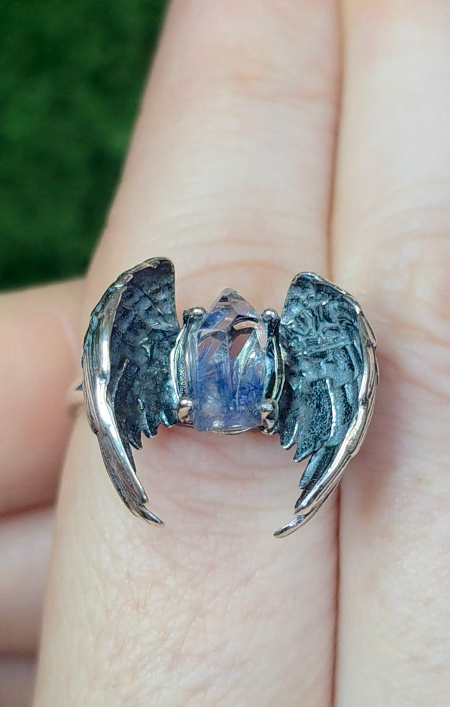 Winged Dumotierite Ring