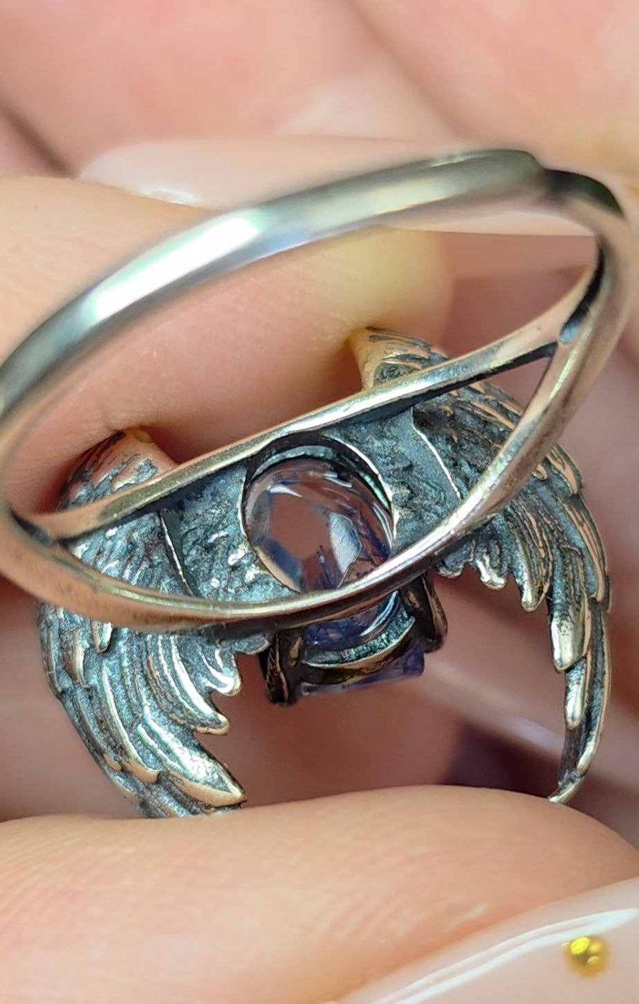 Winged Dumotierite Ring