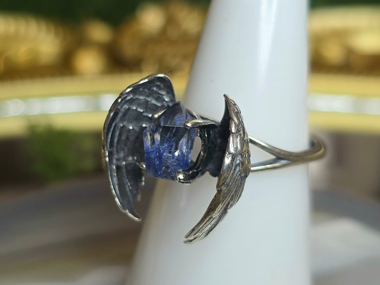Winged Dumotierite Ring