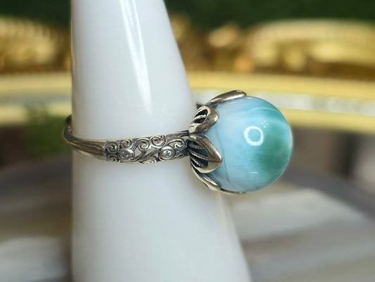 Blue Green Larimar Ring E