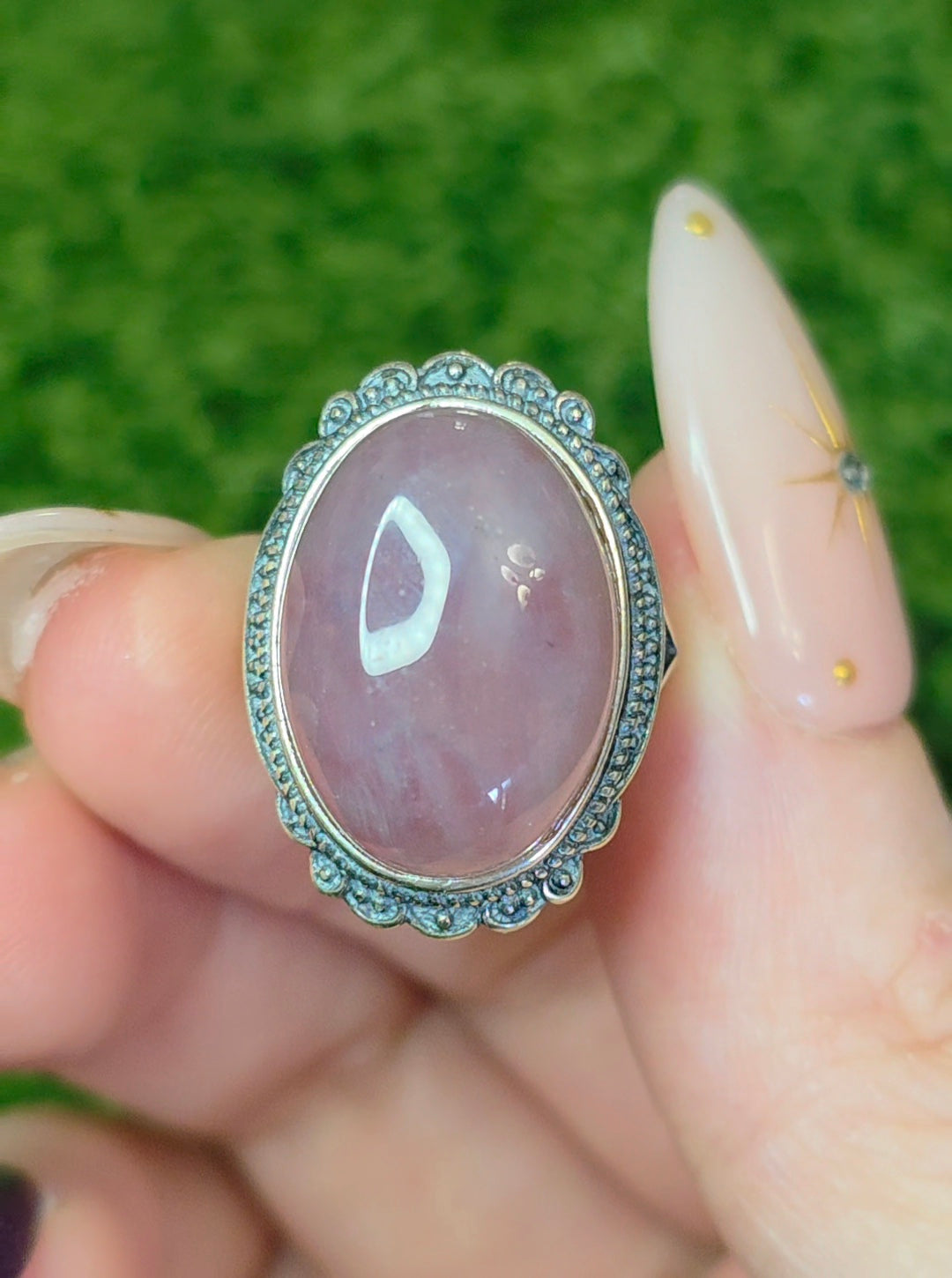 Lavender Rose Quartz Ring C
