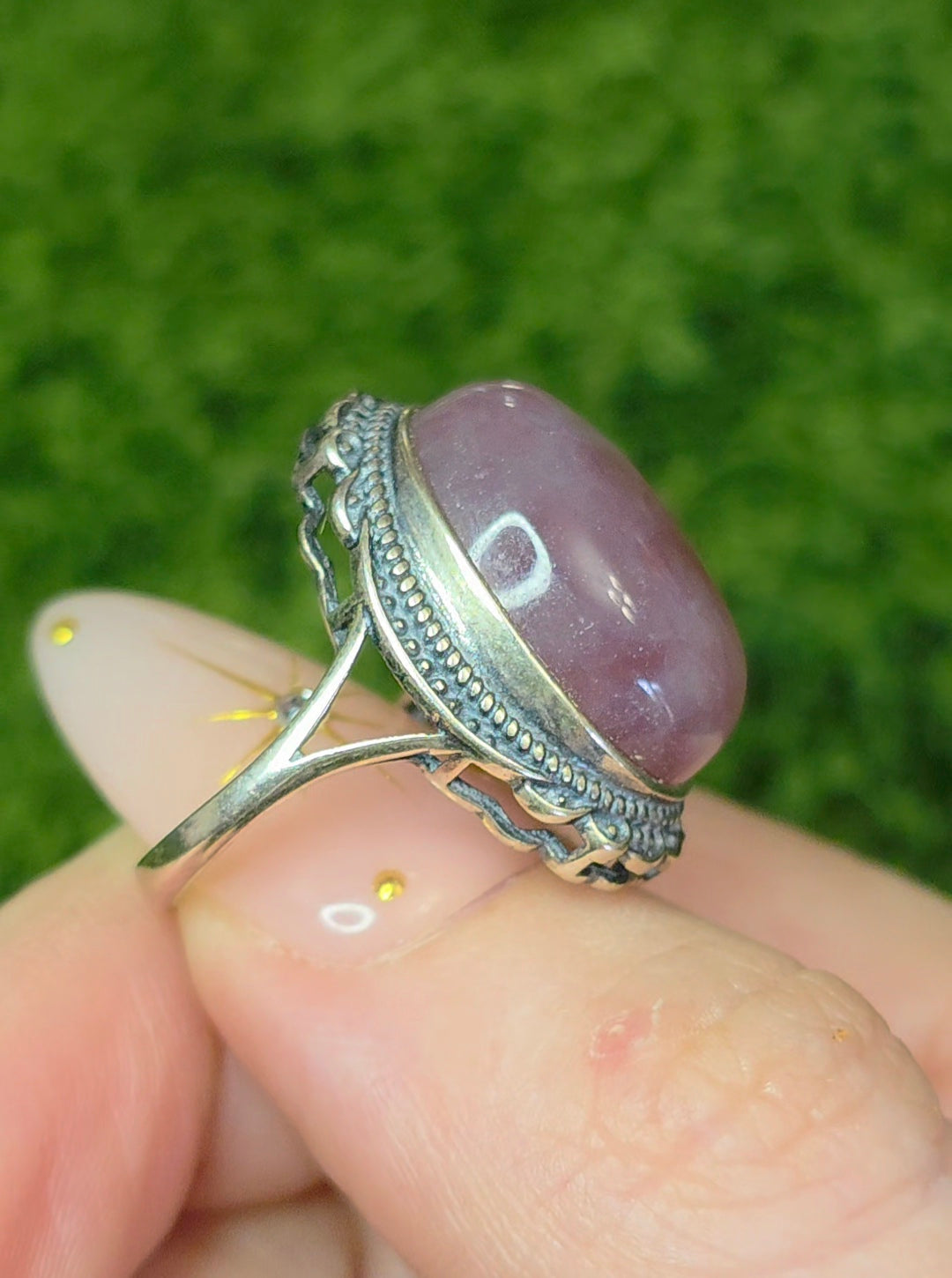 Lavender Rose Quartz Ring C