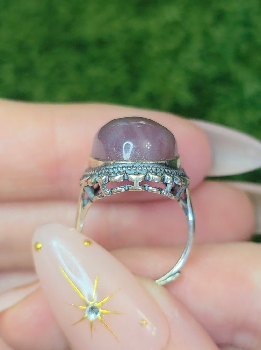 Lavender Rose Quartz Ring C
