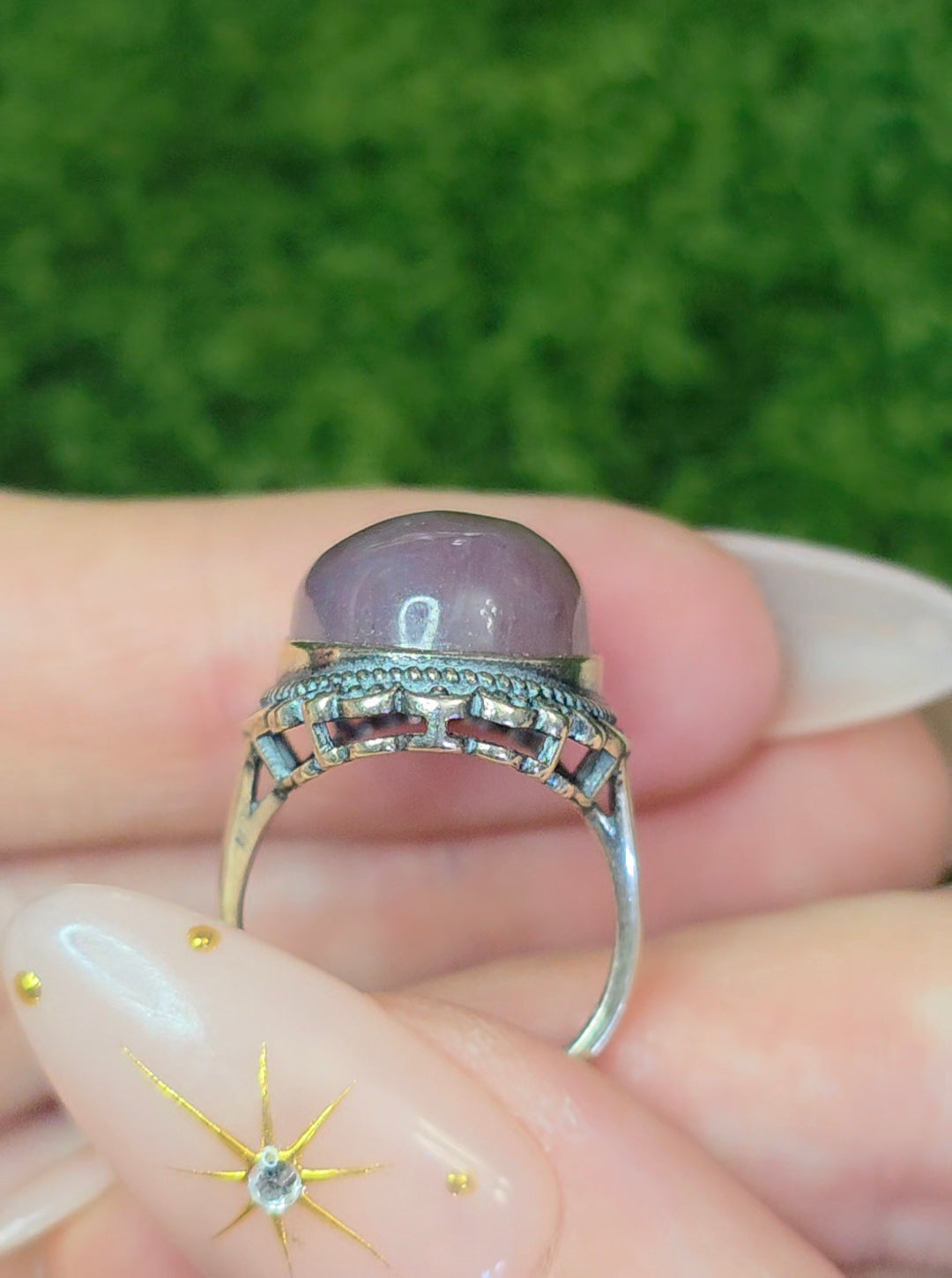 Lavender Rose Quartz Ring C