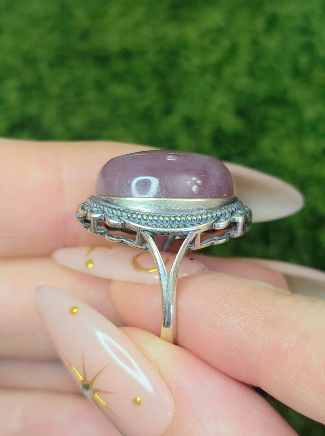 Lavender Rose Quartz Ring C