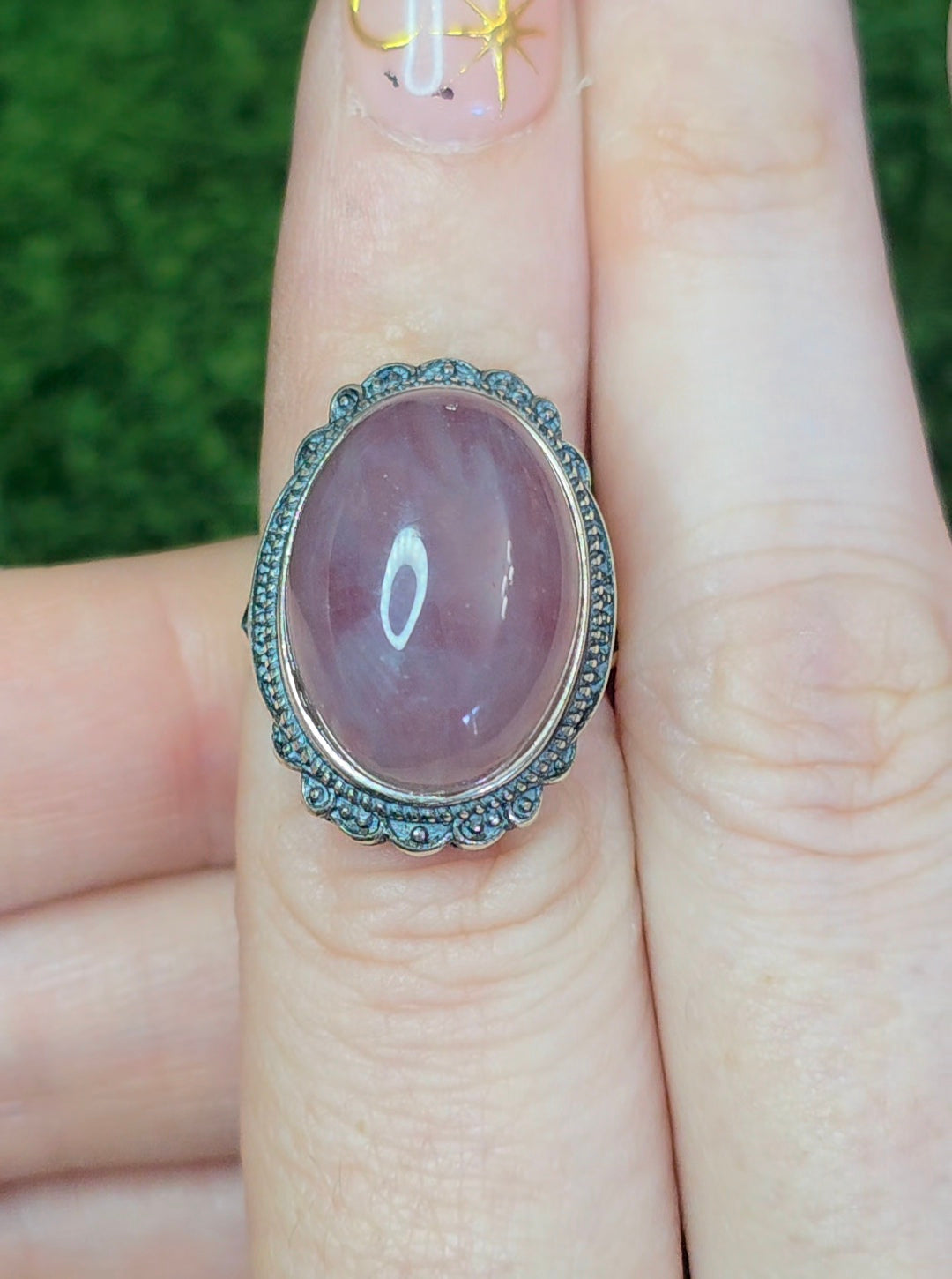 Lavender Rose Quartz Ring C