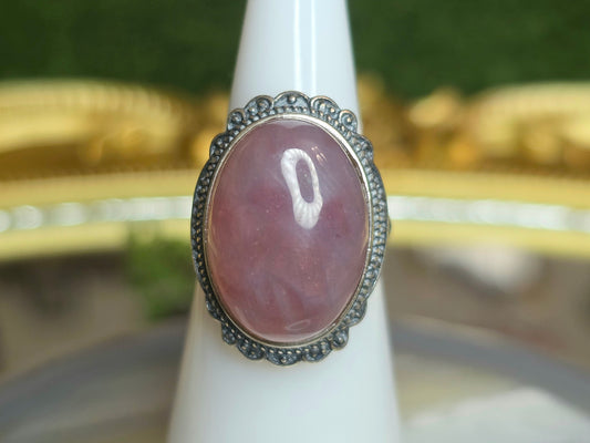 Lavender Rose Quartz Ring C