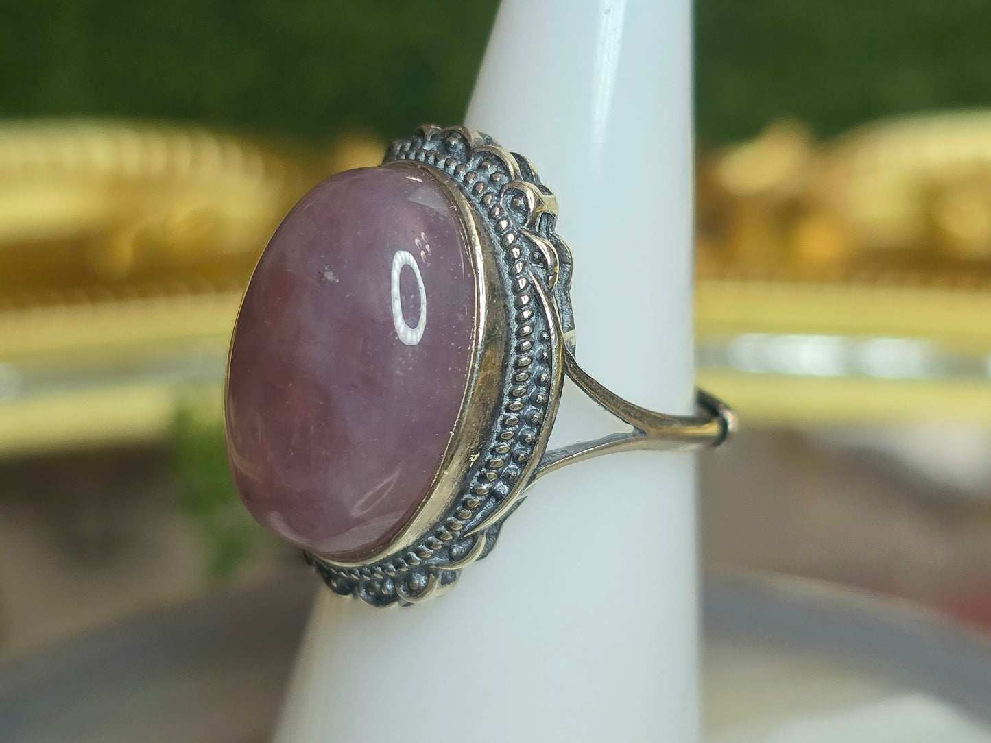 Lavender Rose Quartz Ring C