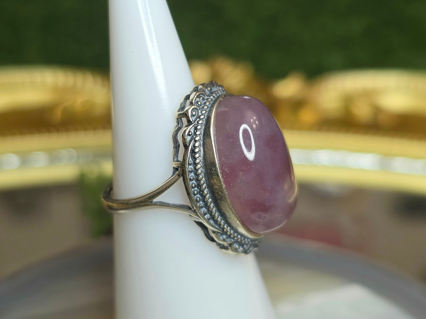 Lavender Rose Quartz Ring C