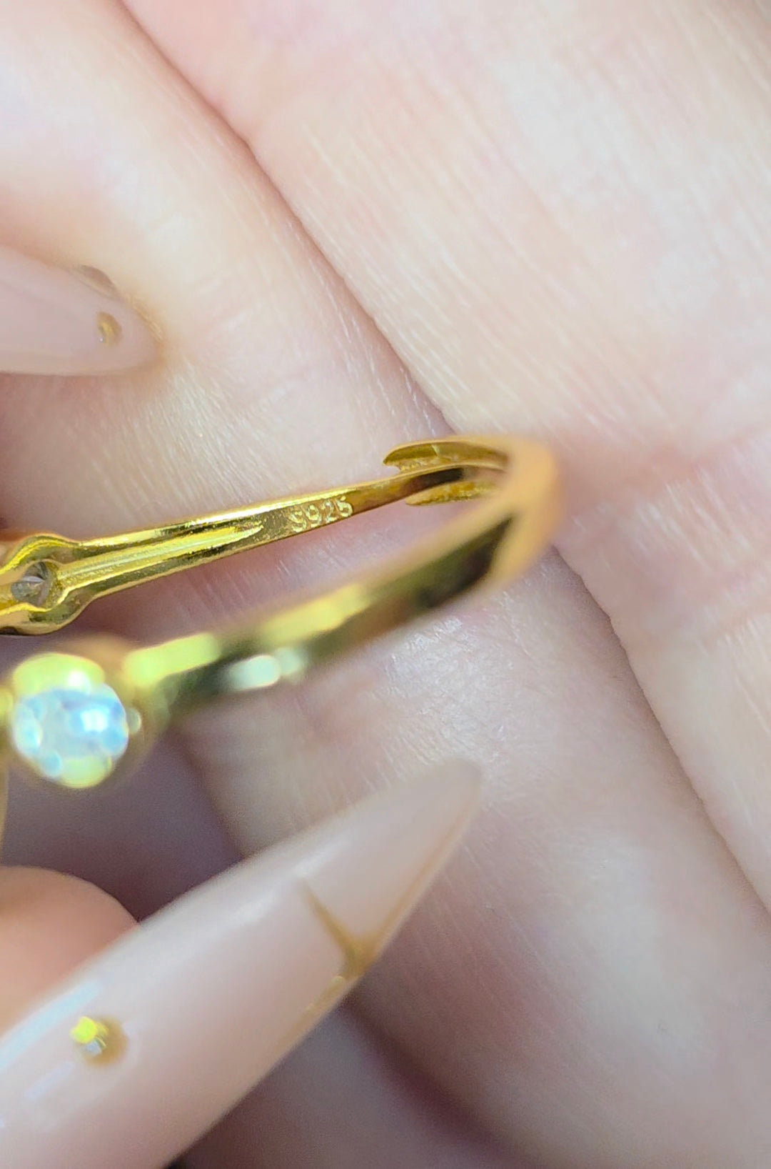 White Shell Evil Eye Ring A