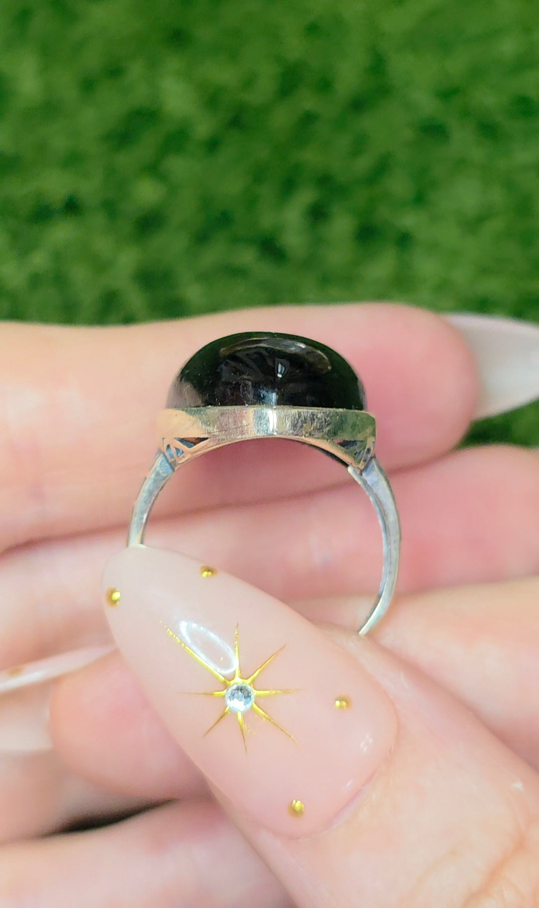 Hypersthene Teardrop Ring