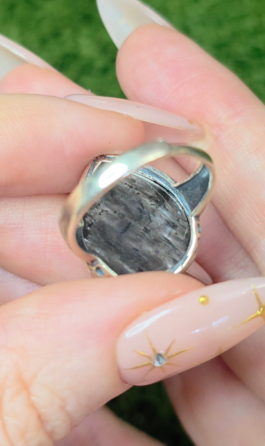 Hypersthene Teardrop Ring