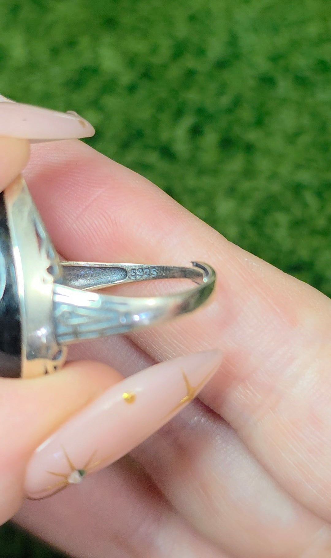 Hypersthene Teardrop Ring