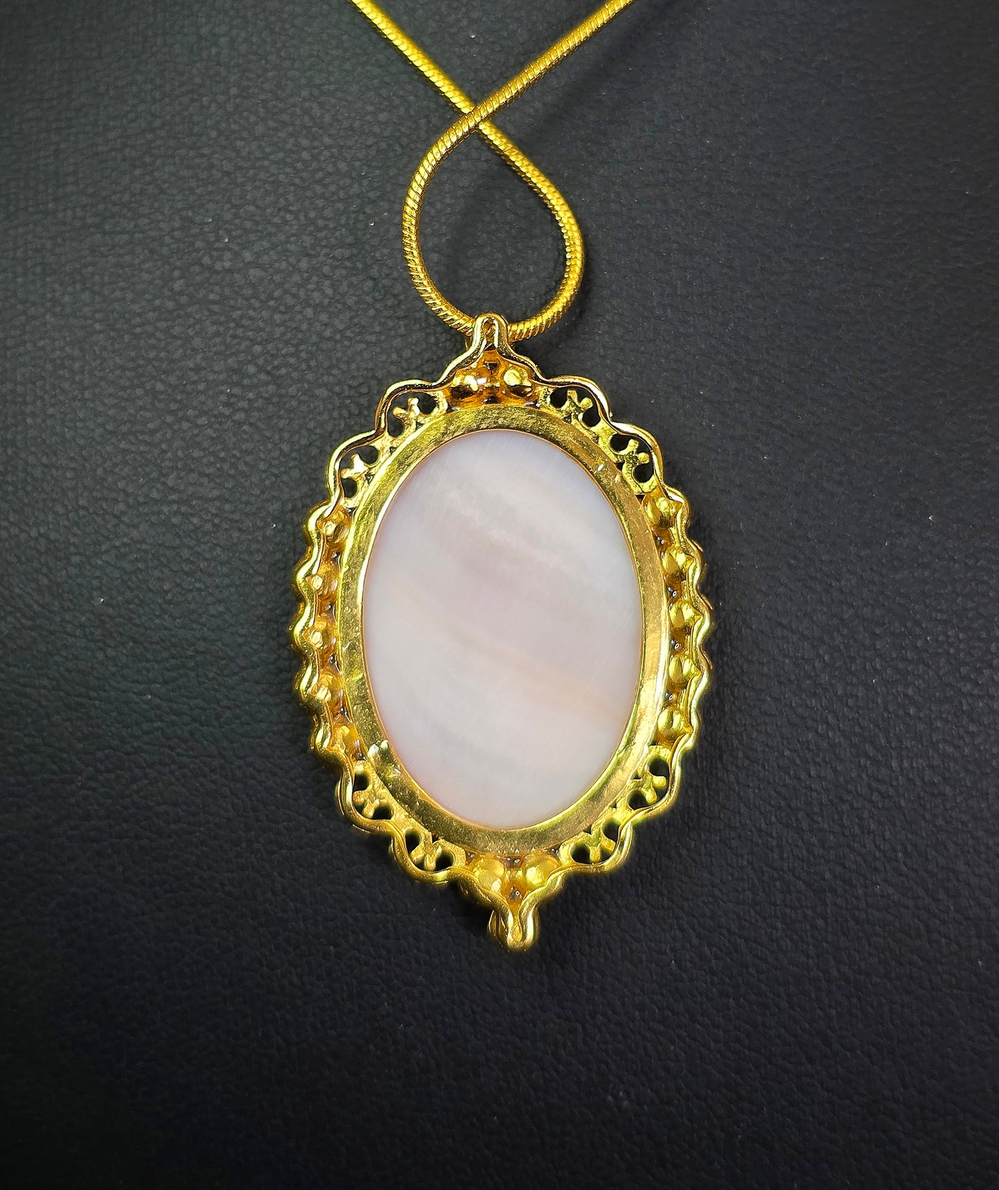 Pink Shell Skeleton Pendant B