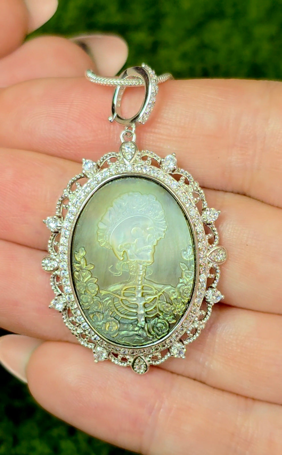 Black Shell Skeleton Pendant