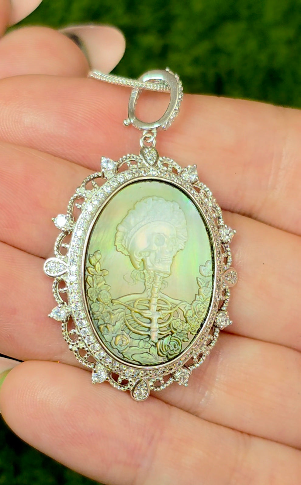 Black Shell Skeleton Pendant