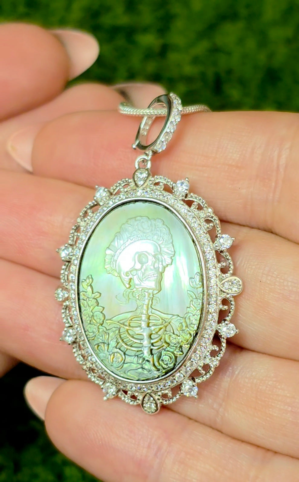 Black Shell Skeleton Pendant