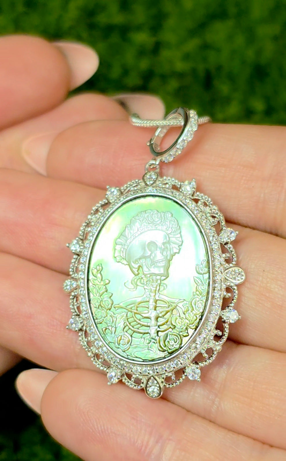 Black Shell Skeleton Pendant