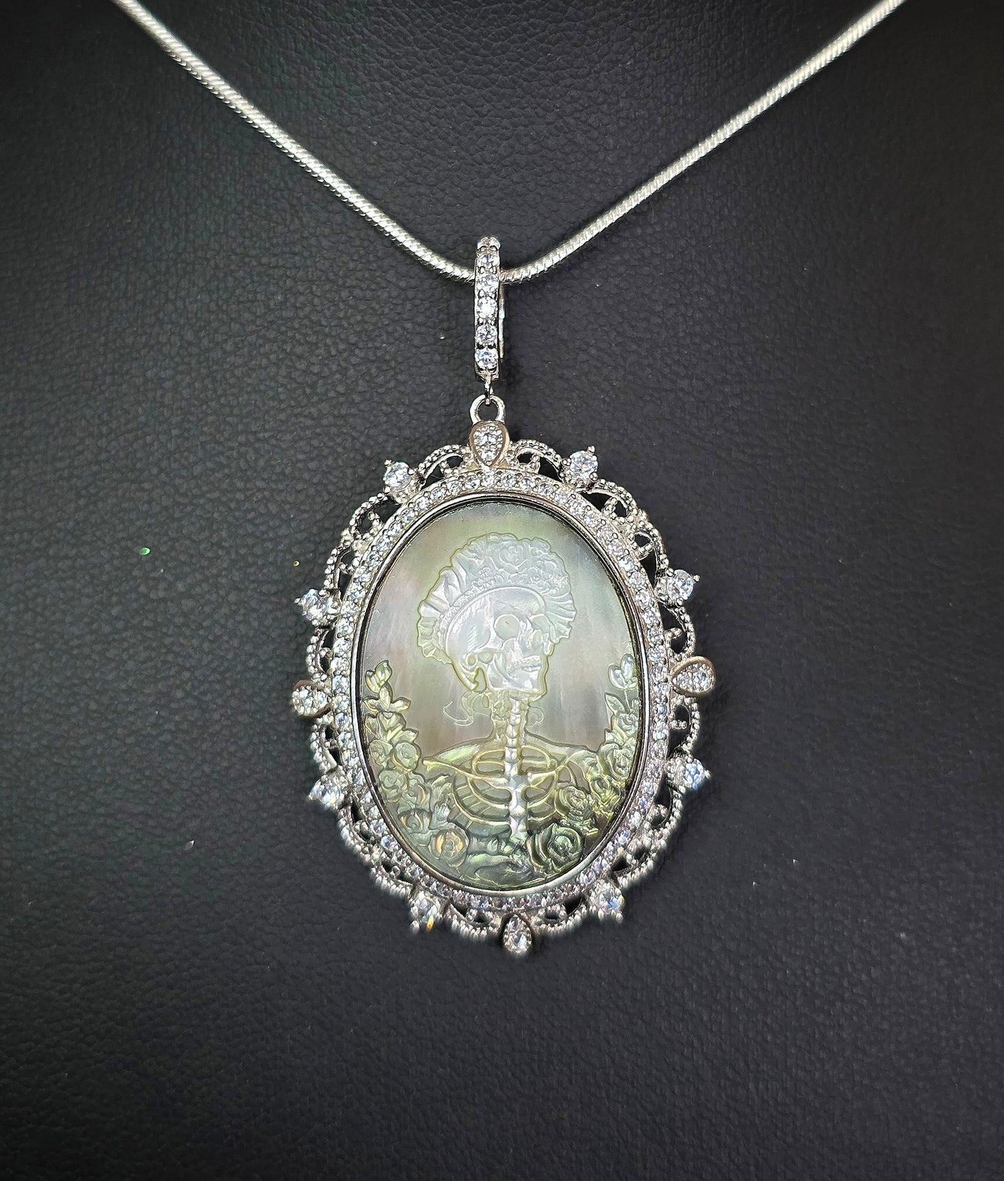 Black Shell Skeleton Pendant