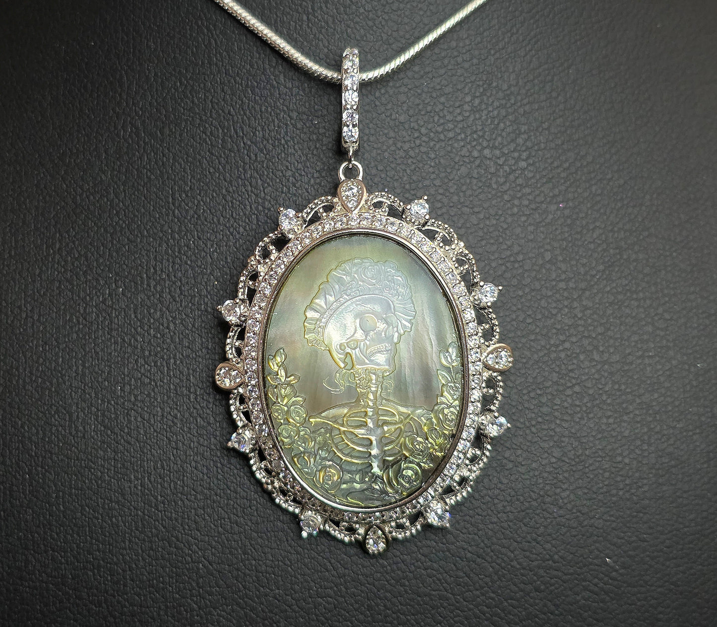 Black Shell Skeleton Pendant