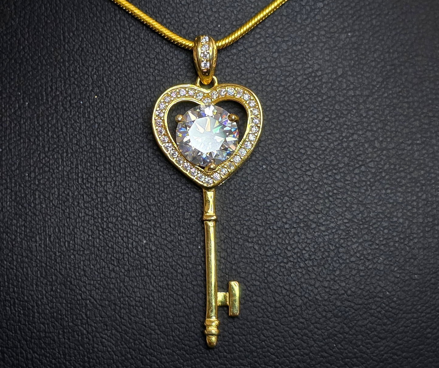 Moissanite Key Pendant