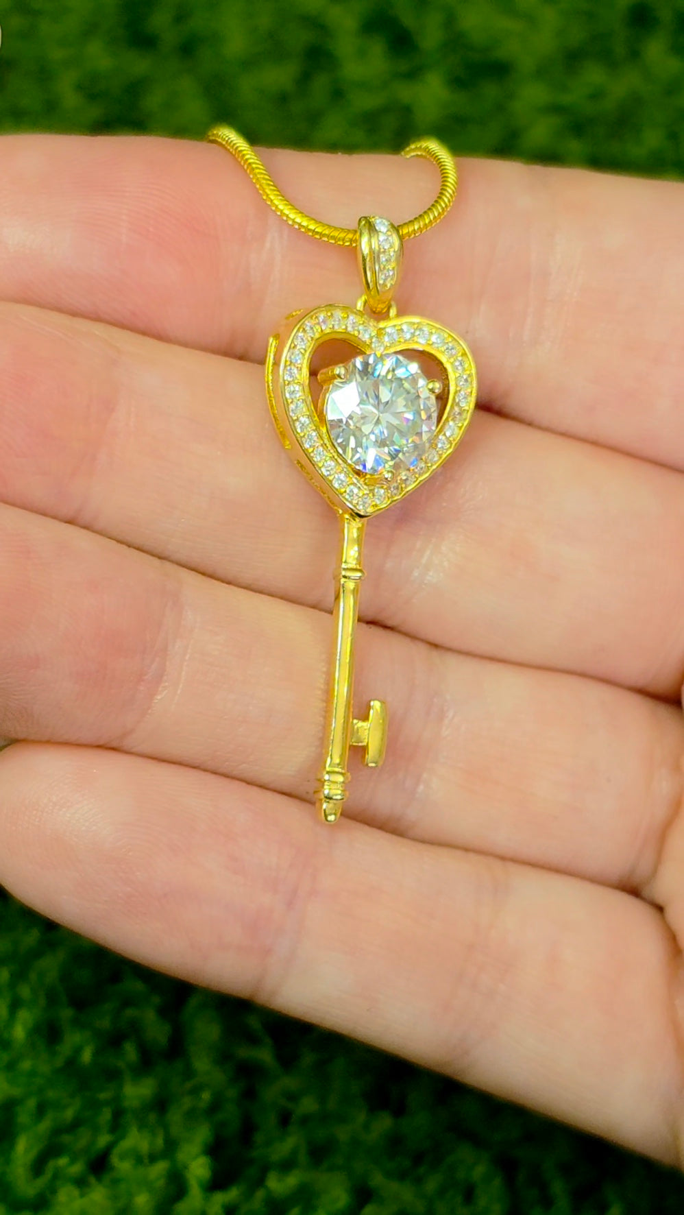 Moissanite Key Pendant