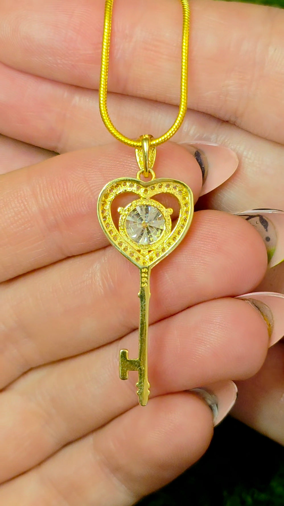 Moissanite Key Pendant
