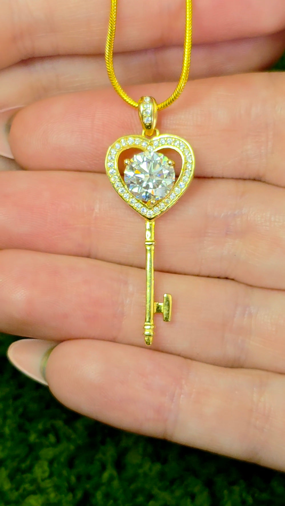 Moissanite Key Pendant