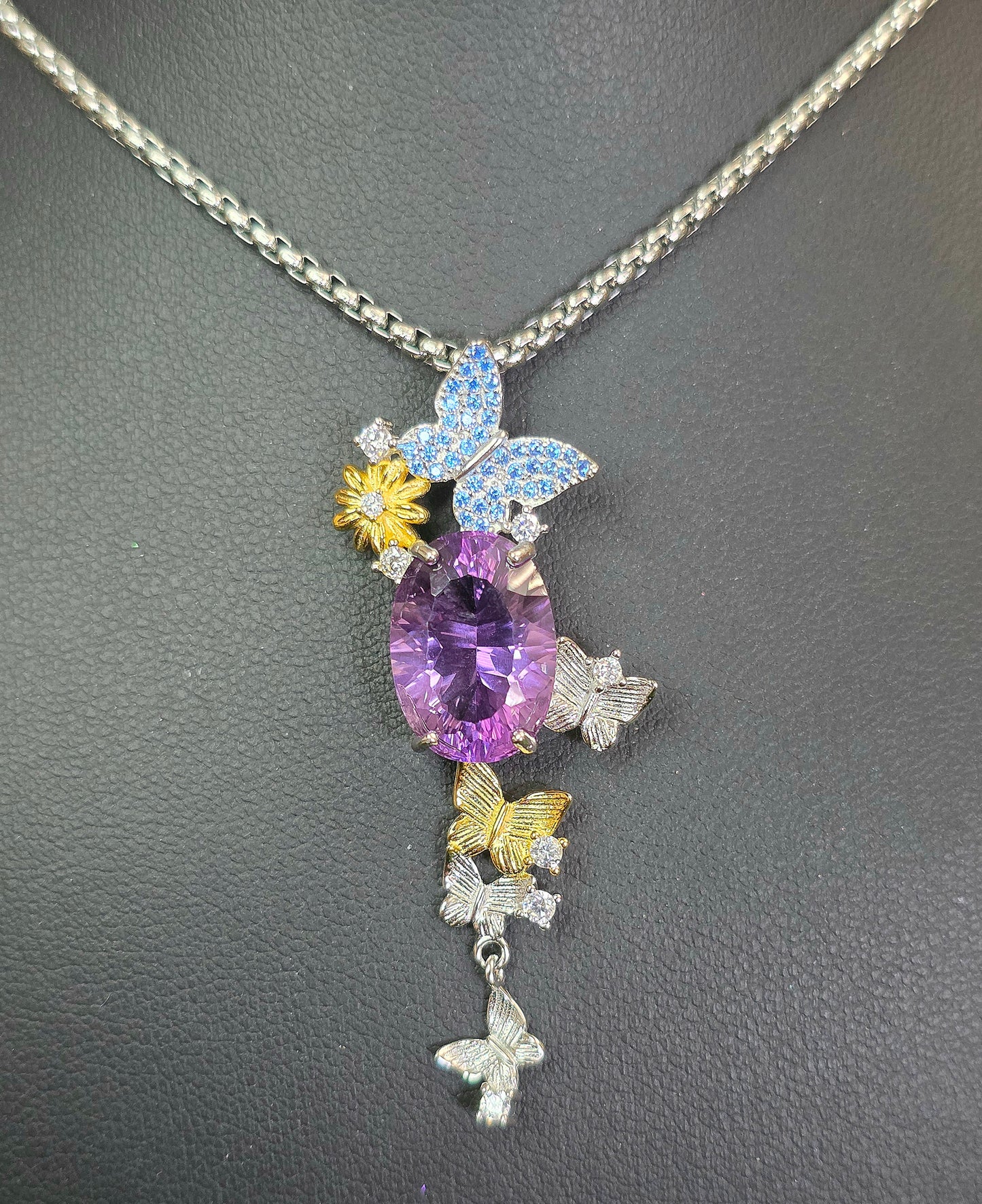 Amethyst Butterfly Pendant